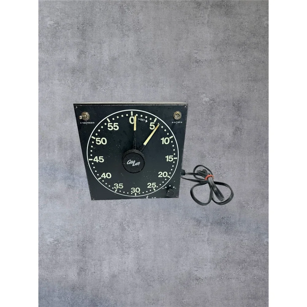GraLab Darkroom Timer Model 300 Black Vintage Luminous Dial 60 Min Analog-WORKS